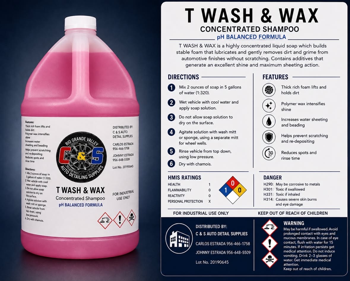 T Wash & Wax — C&S Auto Detailing Supplies