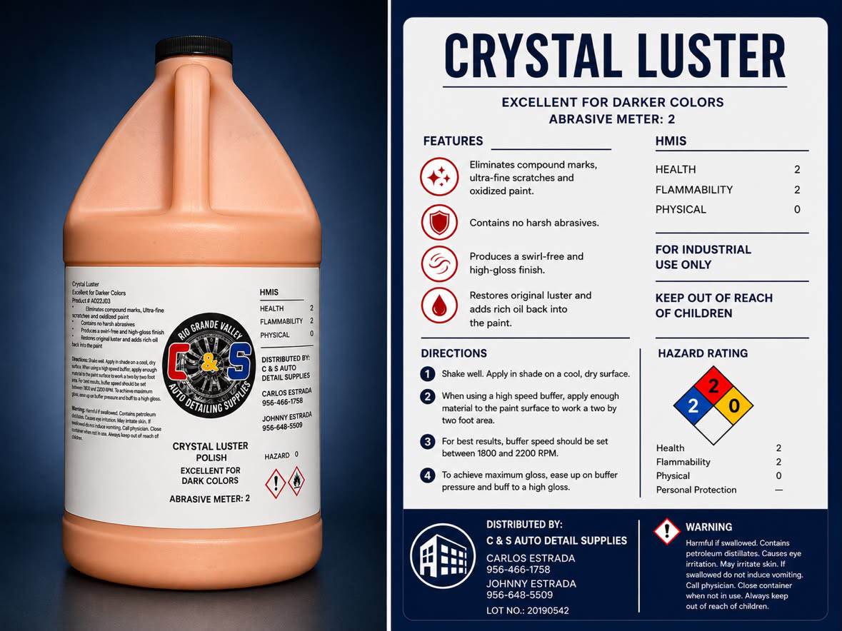 Crystal Luster Polish — C&S Auto Detailing Supplies